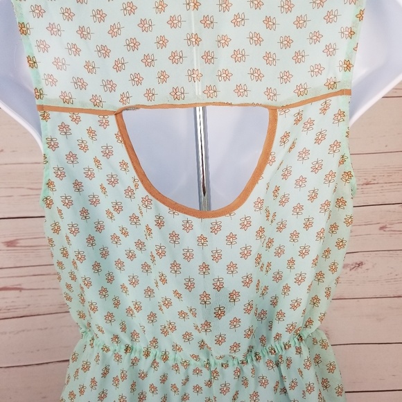 Mine Women's S Button Up Semi Sheer Tie Front Top - Picture 5 of 8